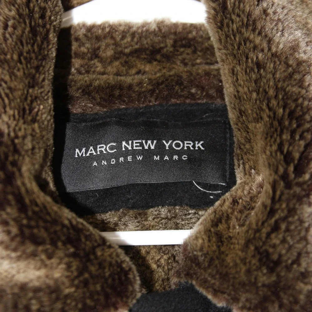 Andrew Marc New York Coat Mens XL Black‎ Cashmere Wool Blend Fur Lined Elegant
